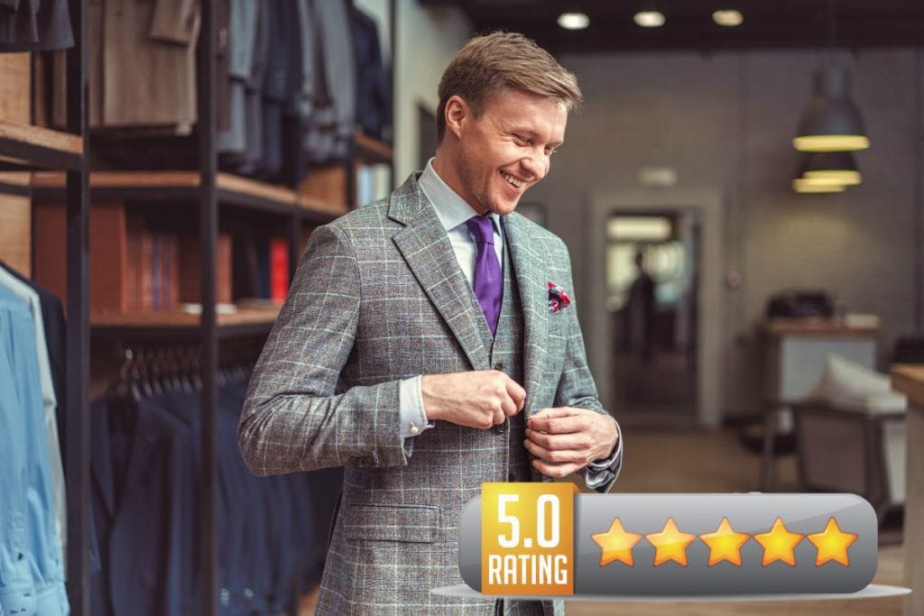 Picture of a happy customer in a five stars reviewed business